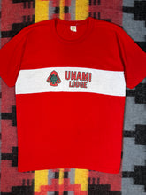 Load image into Gallery viewer, True Vintage Unami Lodge Red and White Tee (L)