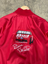 Load image into Gallery viewer, Vintage 90s Bill Elliot Budweiser Nascar Satin Jacket (XL)