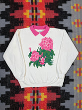 Load image into Gallery viewer, Vintage Pink Flower Collared Crewneck (M)