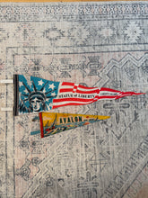 Load image into Gallery viewer, Lot of 2 Vintage Pennants - Statue of Liberty and Avalon
