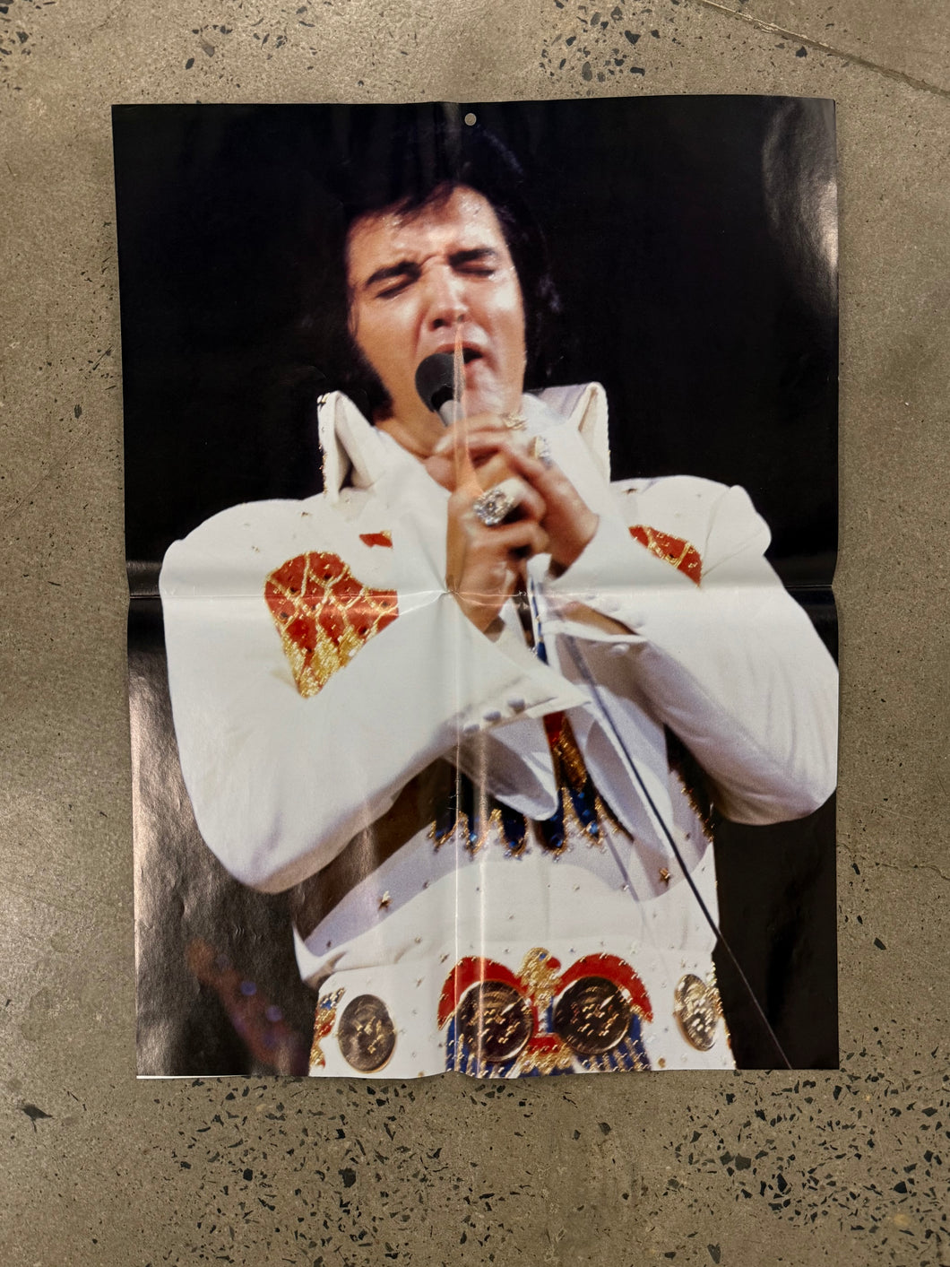 Vintage 70s Elvis Singing Poster(18x23.5)