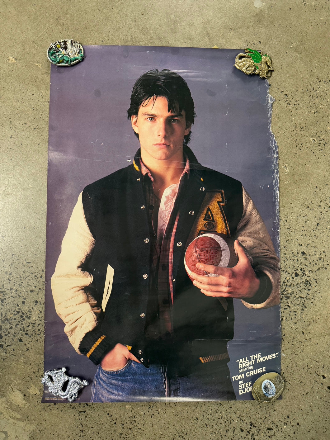Vintage 1983 Tom Cruise All The Right Moves Poster (21x32)