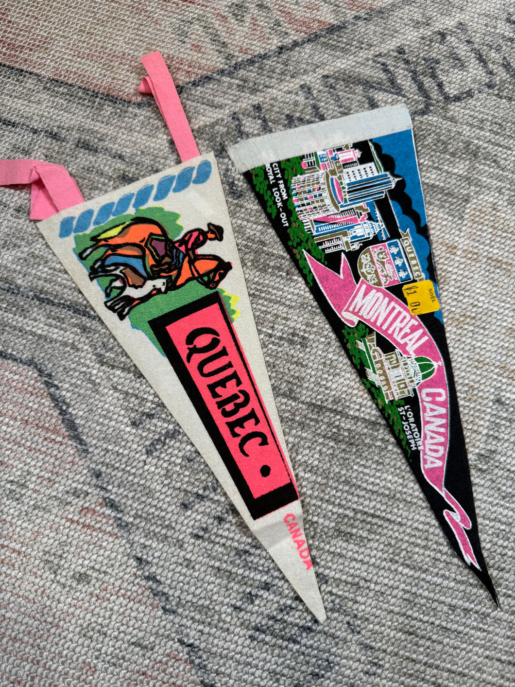 Lot of 2 Vintage Canada Pennants