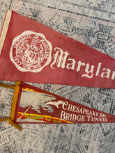 Load image into Gallery viewer, Lot of 2 Vintage Pennants - Maryland and Chesapeake Bay
