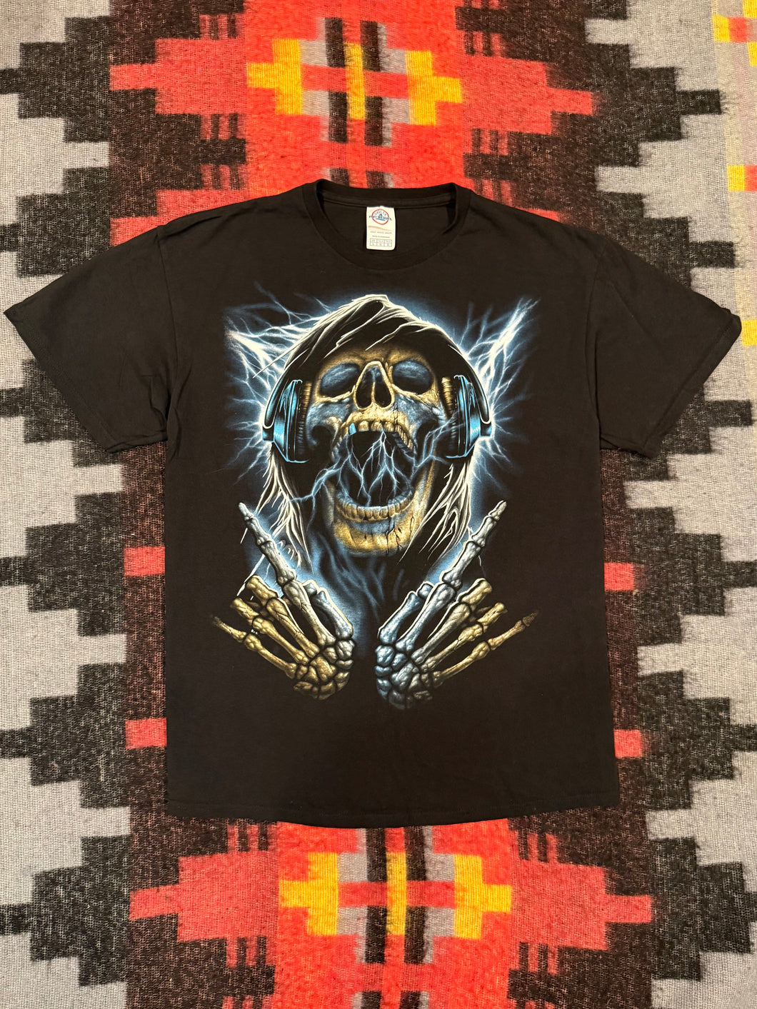 2000s Skeleton Lightning T-Shirt (L)