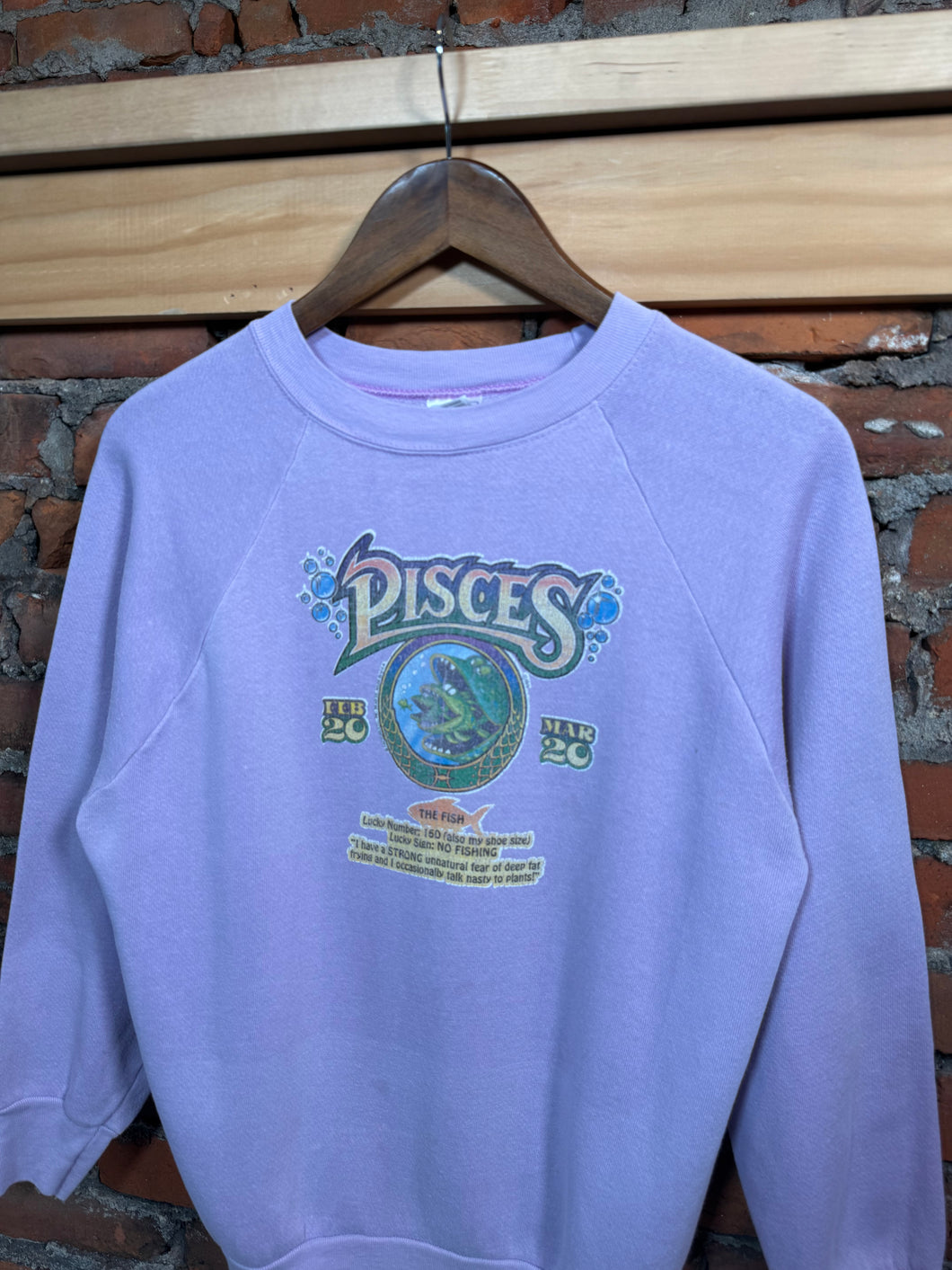 Vintage 80s Pisces Astrology Sign Crewneck (WS)