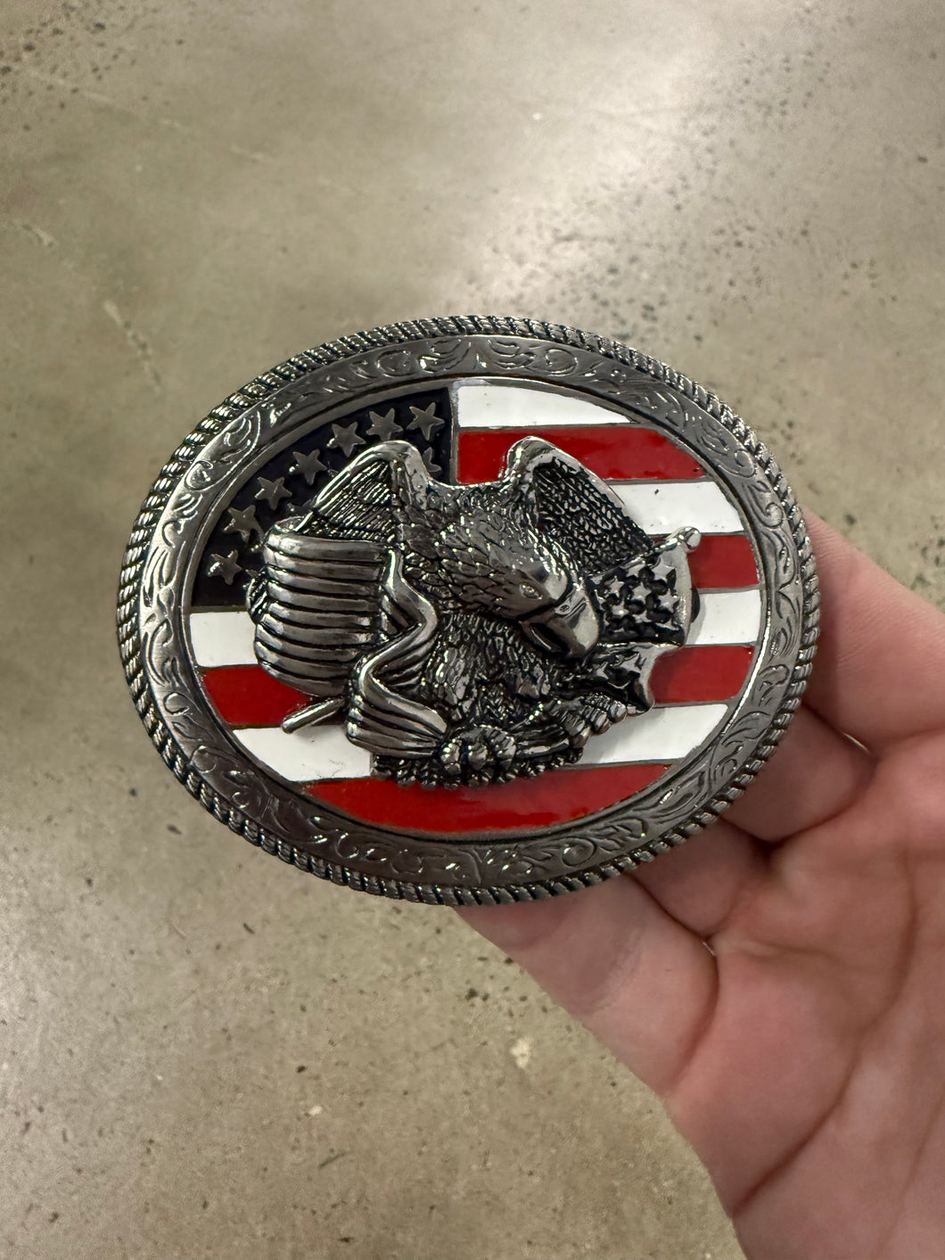 2000s Silver Eagle America Belt Buckle