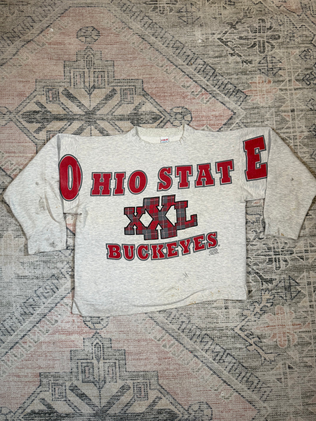 Vintage Distressed Ohio State Buckeyes Spellout Crewneck (L)