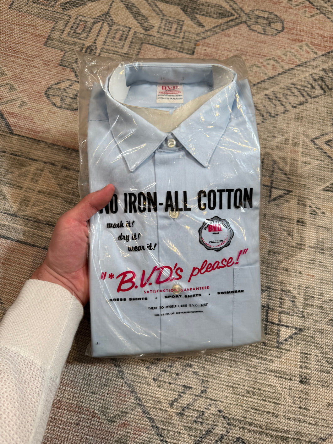 True Vintage Deadstock BVD Blue Dress Shirt (M)