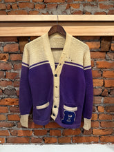 Load image into Gallery viewer, True Vintage Distressed B Letterman Cardigan Sweater (S/M)
