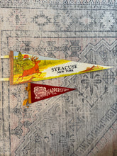 Load image into Gallery viewer, Lot of 2 Vintage Pennants - Syracuse and Harpers Ferry
