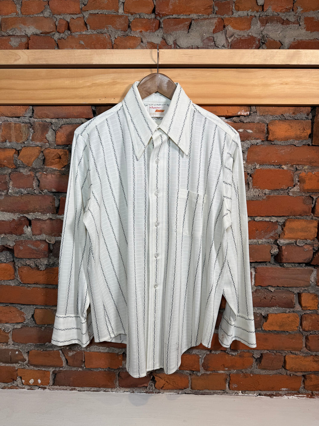Vintage 70s Arrow Knits Striped Collared Shirt (M)