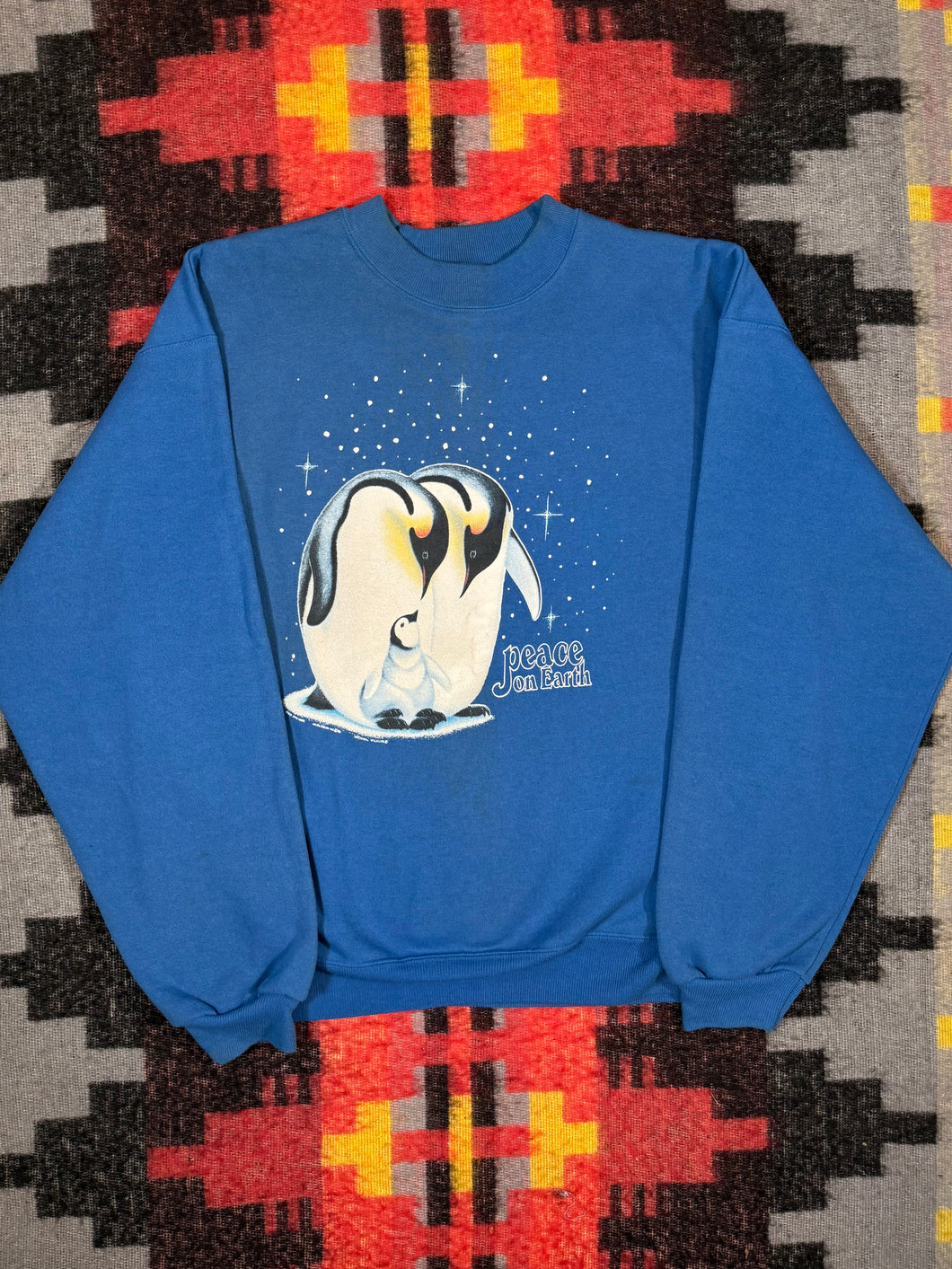 Vintage Peace on Earth Penguin Crewneck (L)