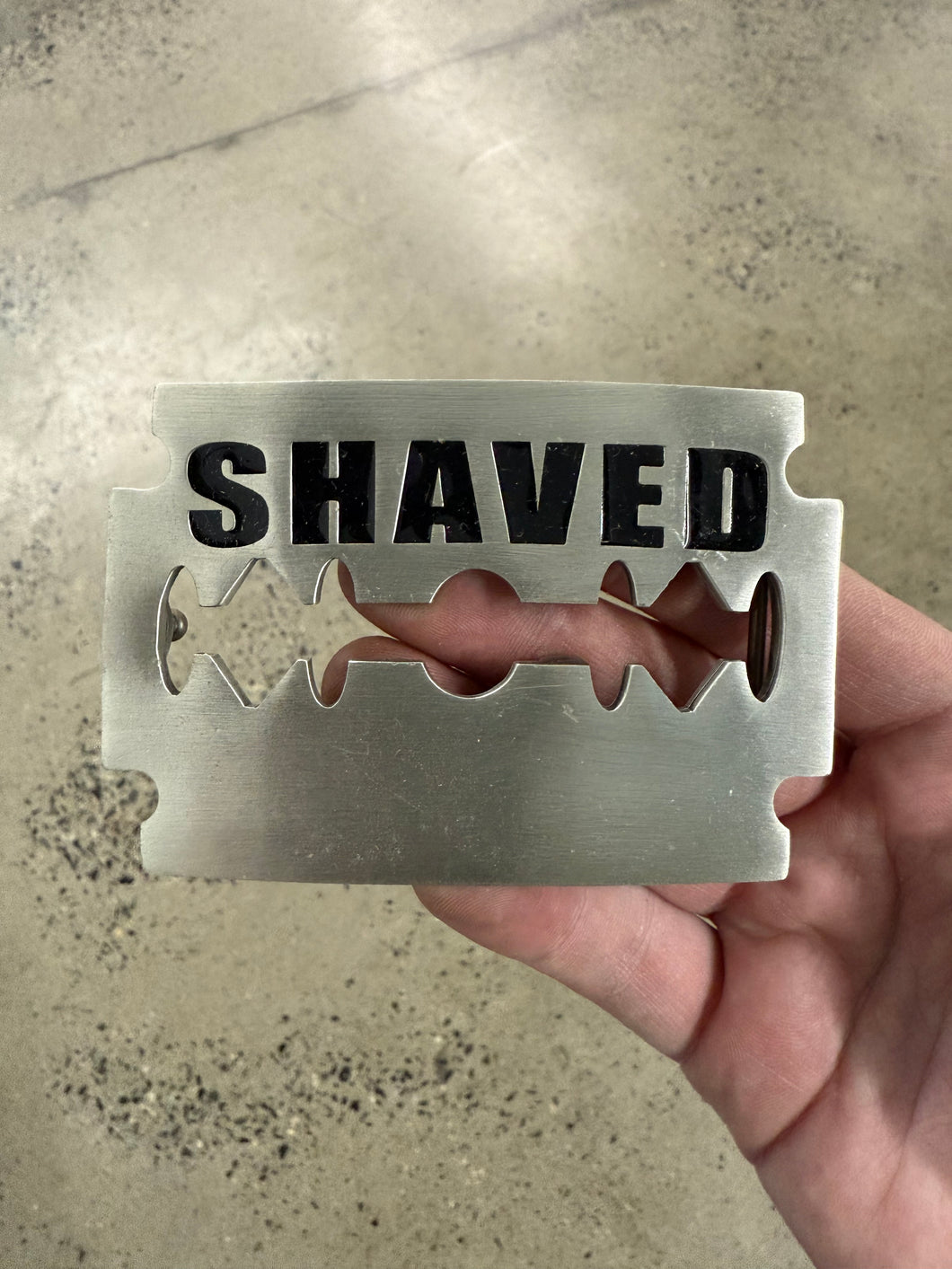 2000s Shaved Razor Blade Belt Buckle