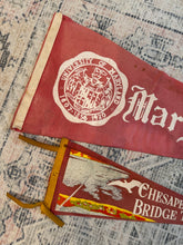 Load image into Gallery viewer, Lot of 2 Vintage Pennants - Maryland and Chesapeake Bay
