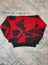 Load image into Gallery viewer, Vintage 80s Bergamo Red And Black Sweater (WXL)
