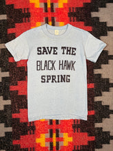 Load image into Gallery viewer, True Vintage 70s Save The Black Hawk Spring Shirt (S 16x24)
