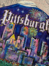 Load image into Gallery viewer, Vintage 1992 Pittsburgh Bedazzled Hand Painted Lee Jean Jacket (M)
