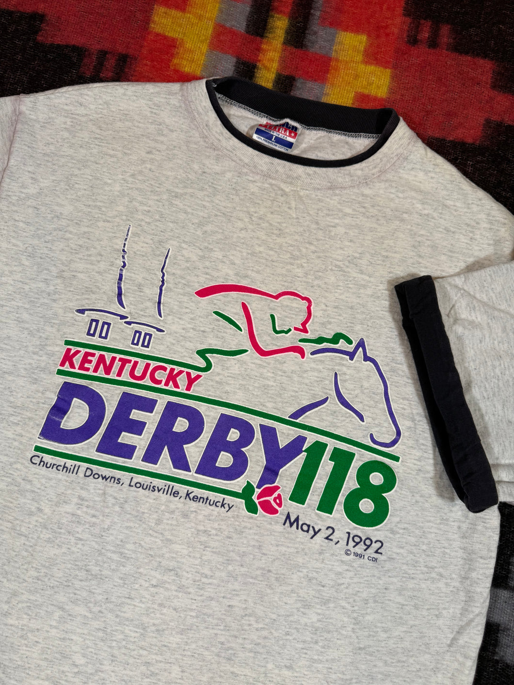 Vintage 1992 Kentucky Derby Double Sleeve Shirt (L)