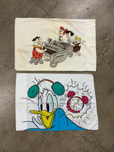 Load image into Gallery viewer, Lot of 2 Vintage Pillowcases - Donald Duck and The Flintstones
