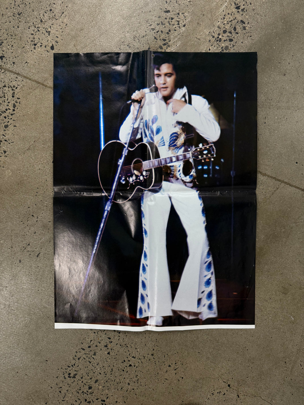 Vintage 70s Elvis Playing Guitar Poster (17.5x24)