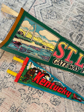 Load image into Gallery viewer, Lot of 2 Vintage Pennants - St Louis and Kentucky
