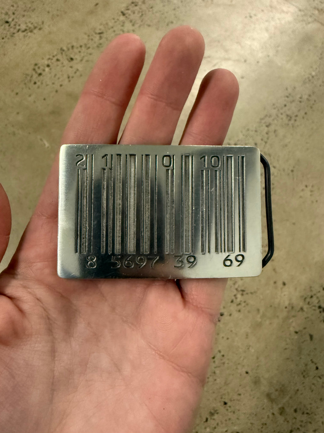 Y2K Bar Code Belt Buckle