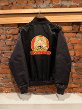 Load image into Gallery viewer, Vintage Distressed Gold Fingers Club Bomber Jacket (XL)
