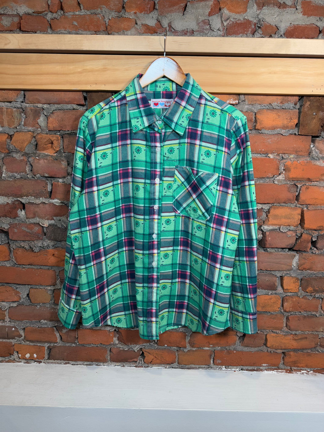 Vintage American Sweetheart Green Flannel Shirt (WL)