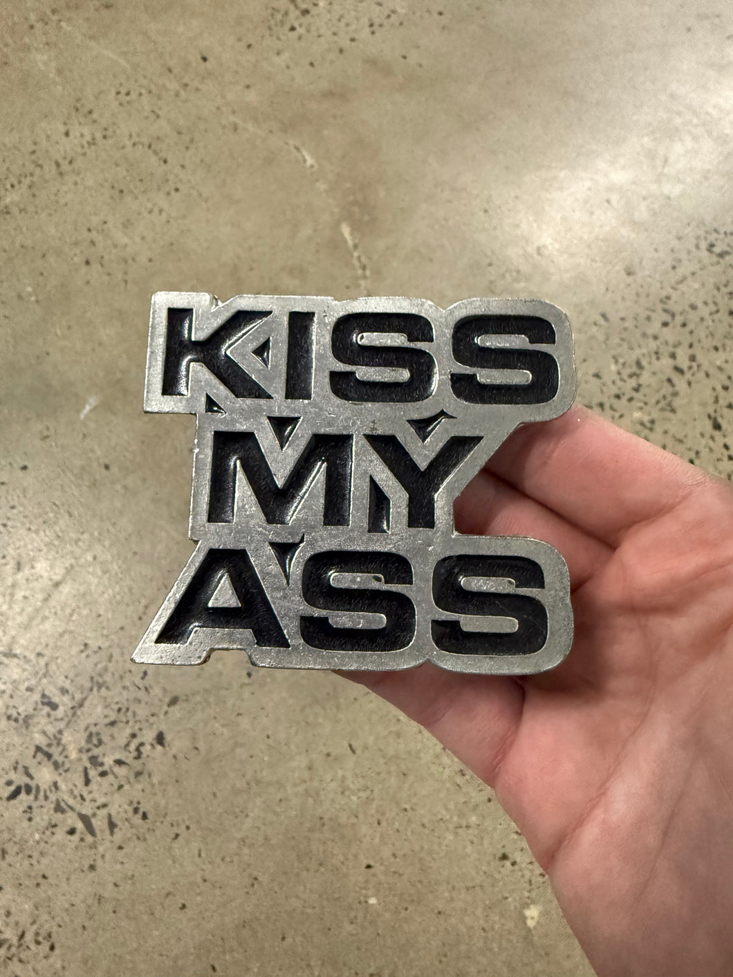 Y2K Kiss My Ass Belt Buckle