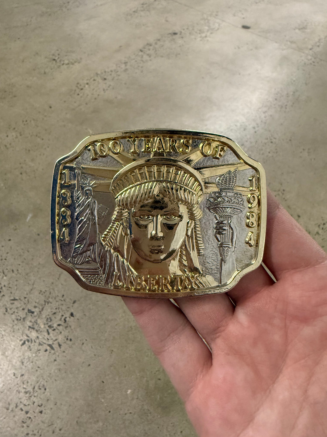 Vintage 1984 Statue of Liberty Belt Buckle