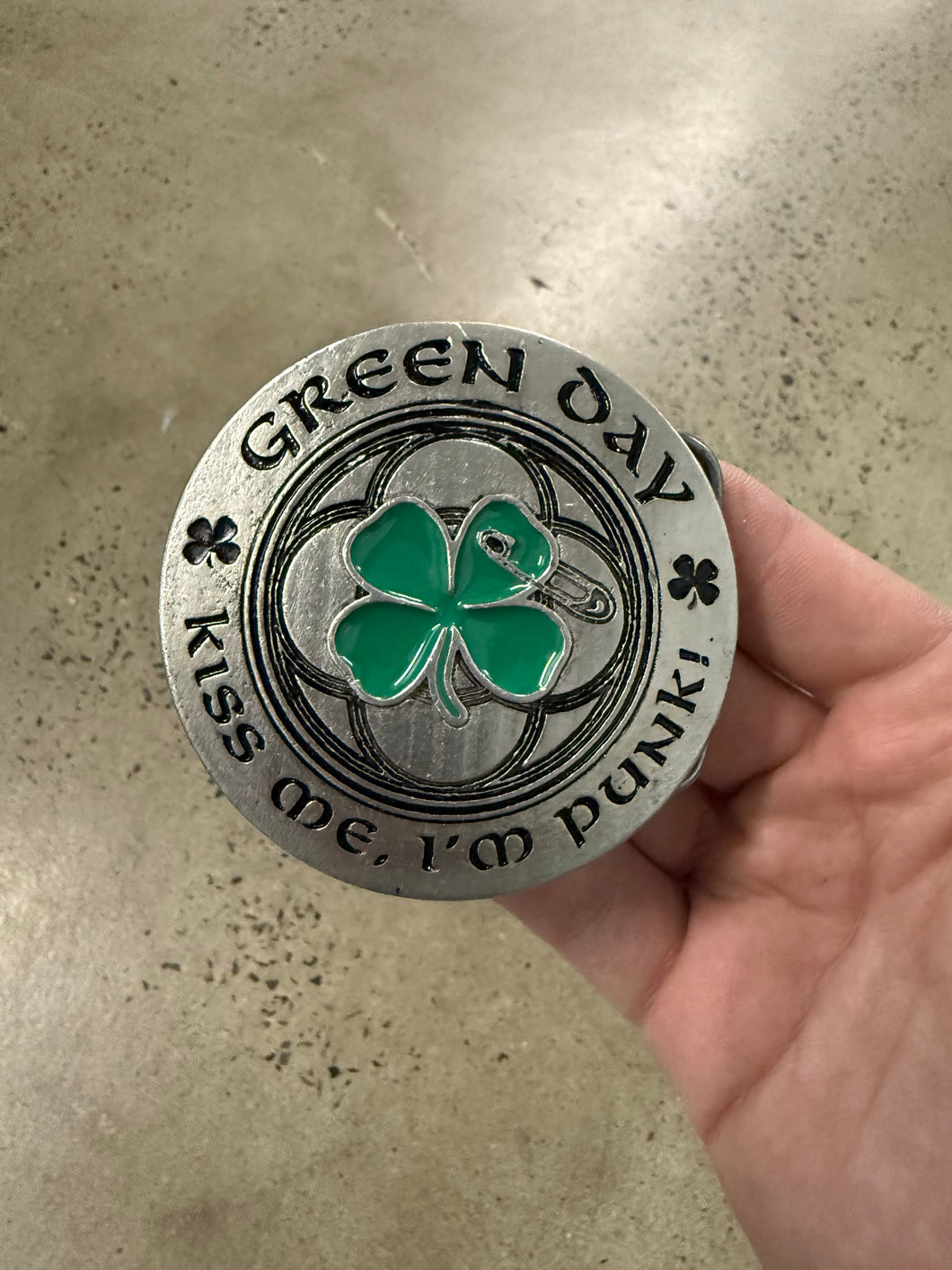 2000s Green Day Kiss Me I’m Punk Belt Buckle