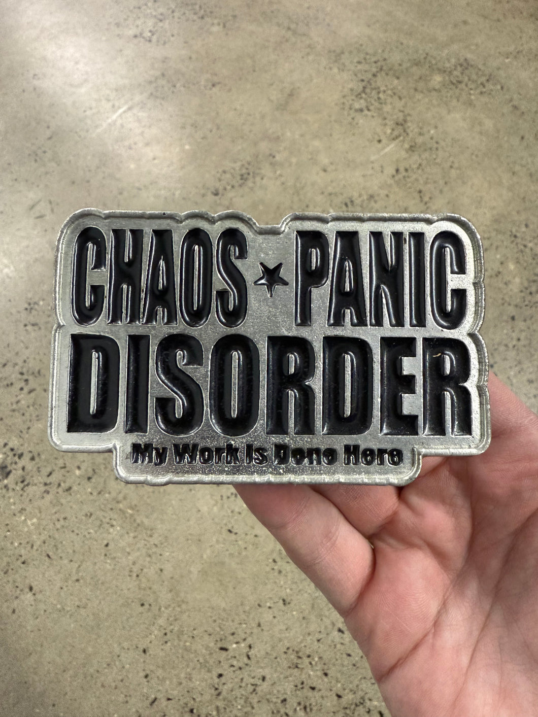 2000s Chaos Panic Disorder Belt Buckle