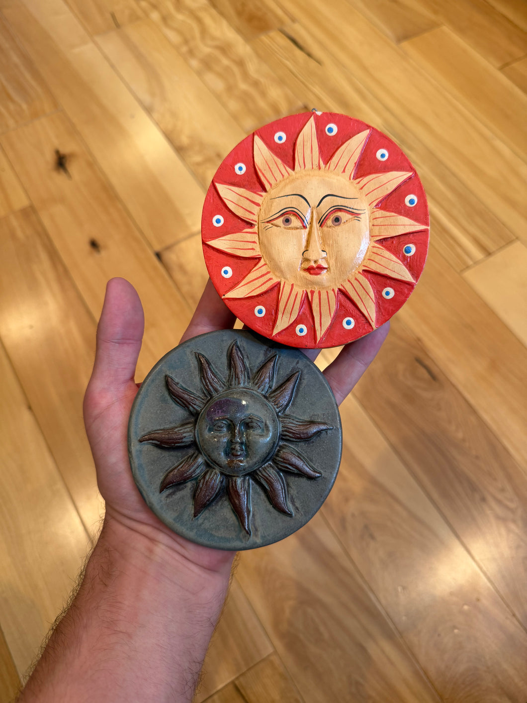 Lot of 2 Vintage Celestial Sun Wall Hangs