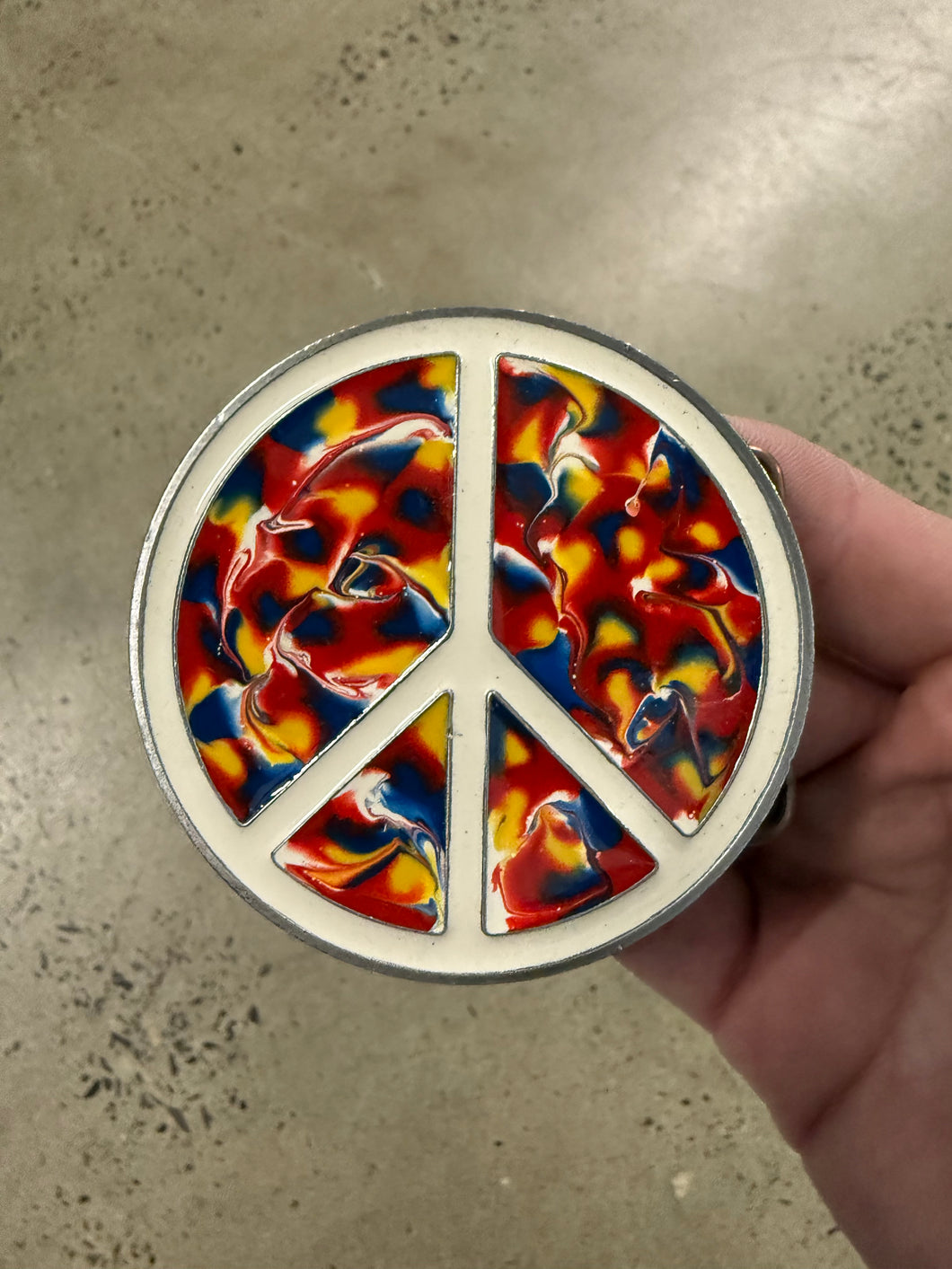 2000s Peace Sign Belt Buckle
