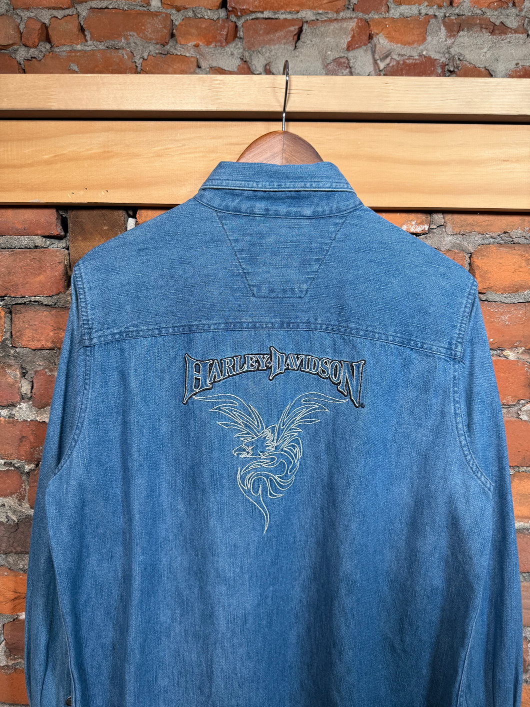 Vintage Harley Davidson Denim Shirt (WXL)