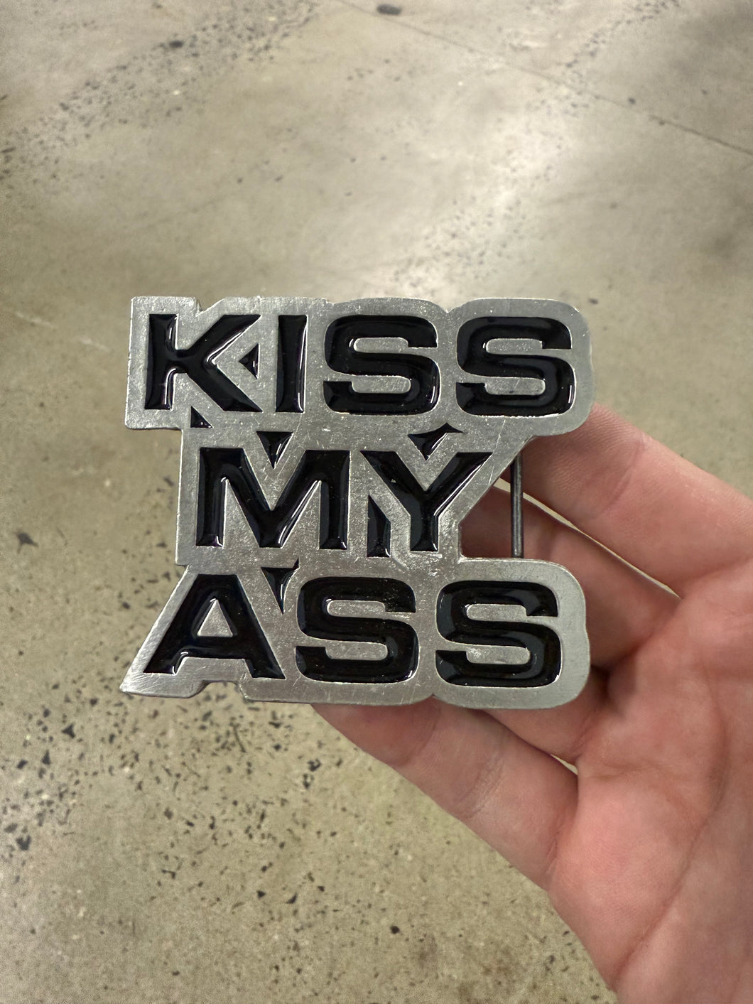 Vintage 2000 Kiss My Ass Belt Buckle