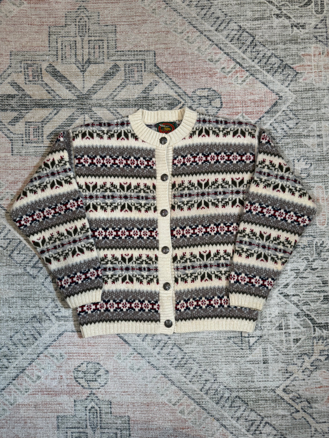Vintage Alps Knit Button Up Sweater (WM)