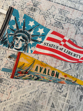 Load image into Gallery viewer, Lot of 2 Vintage Pennants - Statue of Liberty and Avalon
