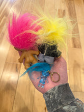 Load image into Gallery viewer, Lot of 3 Vintage Trolls - 1 Keychain, 2 Dolls
