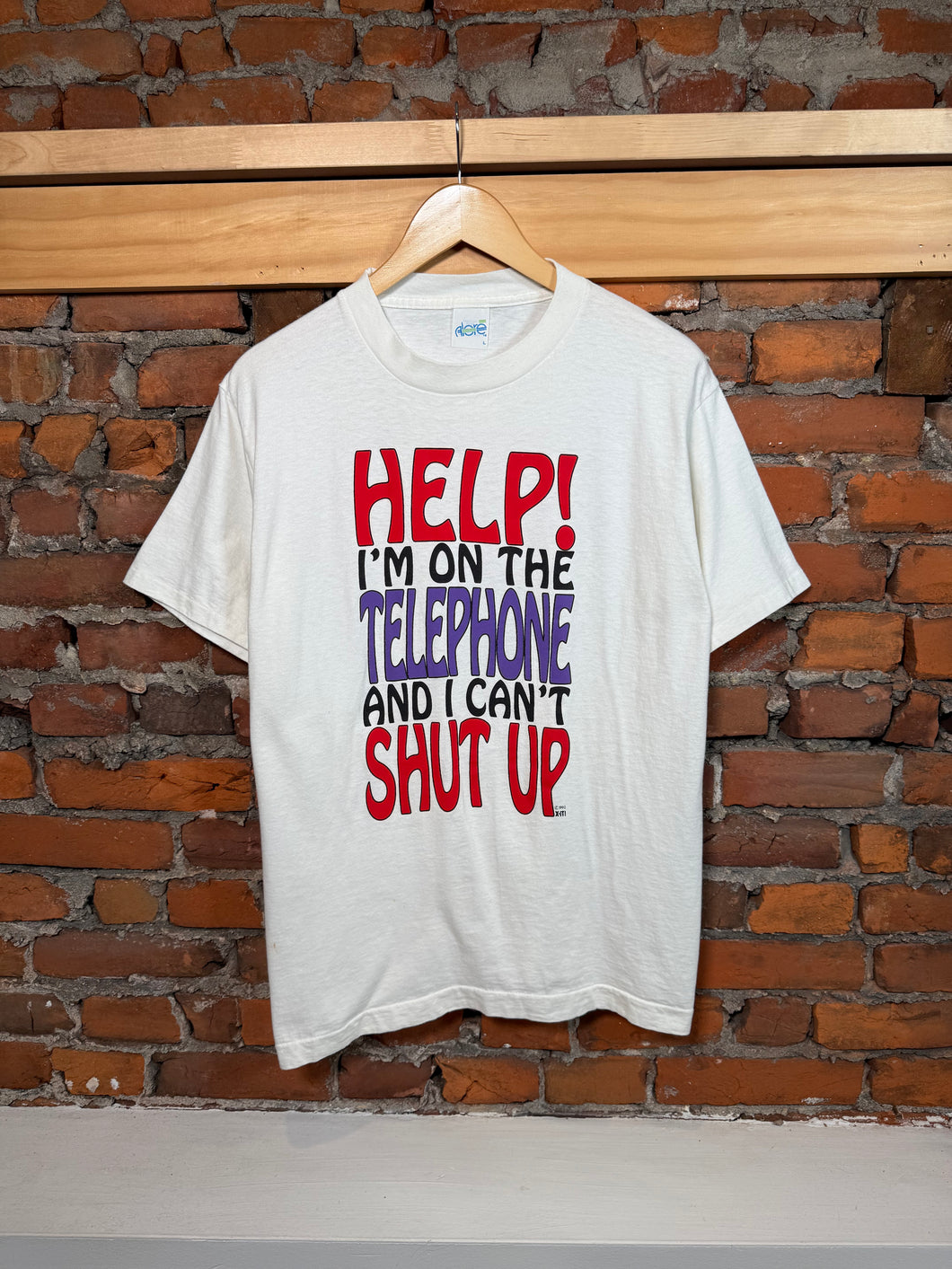 Vintage 1992 Help I’m on the Telephone and I Can’t Shut Up T-Shirt(M/L)