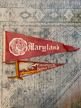 Load image into Gallery viewer, Lot of 2 Vintage Pennants - Maryland and Chesapeake Bay
