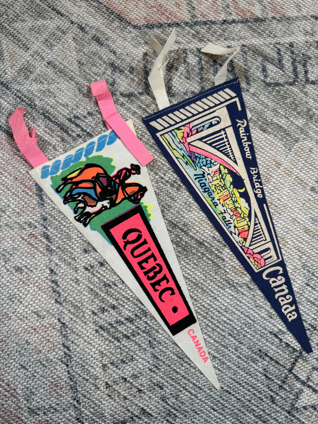 Lot of 2 Vintage Canada Pennants