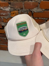 Load image into Gallery viewer, Lot of 2 Vintage 80s White Trucker Hats - Pittsburgh and Tampa
