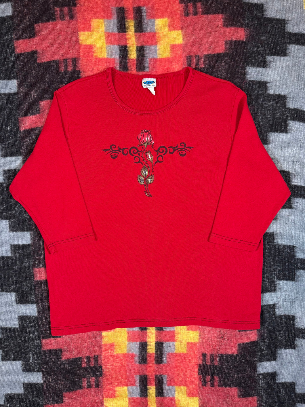 Vintage Y2K Womens Biker Rose Shirt(W2XL)