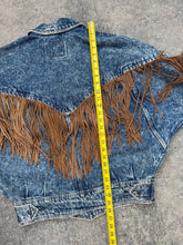 Load image into Gallery viewer, Vintage Women’s Denim Fringe Western Jacket (WS)
