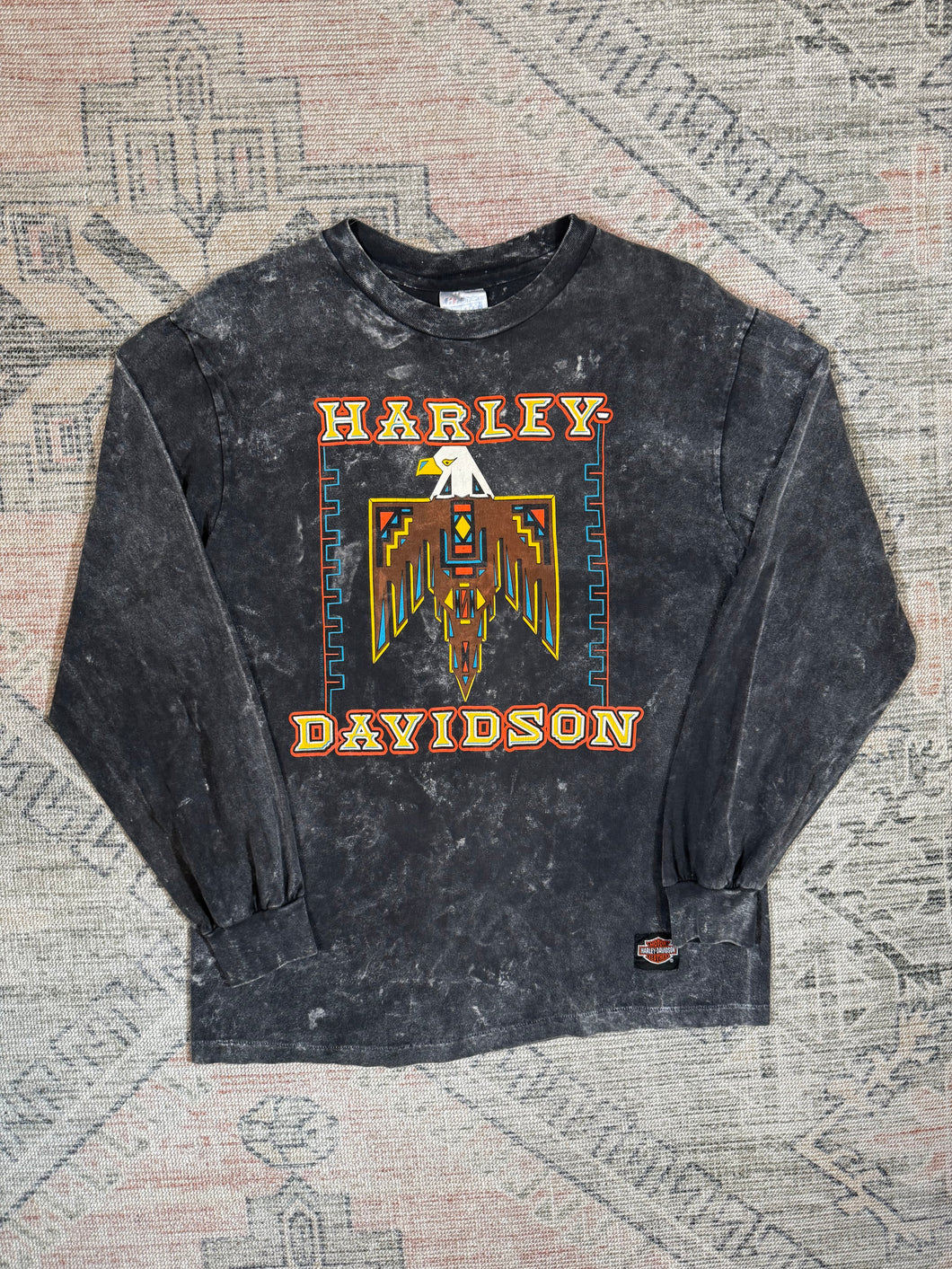 Vintage Early 90s Harley Davidson Stonewashed Longsleeve (M)