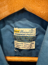 Load image into Gallery viewer, True Vintage Grants Menswear Blue Loop Collar Button Up Shirt (M)
