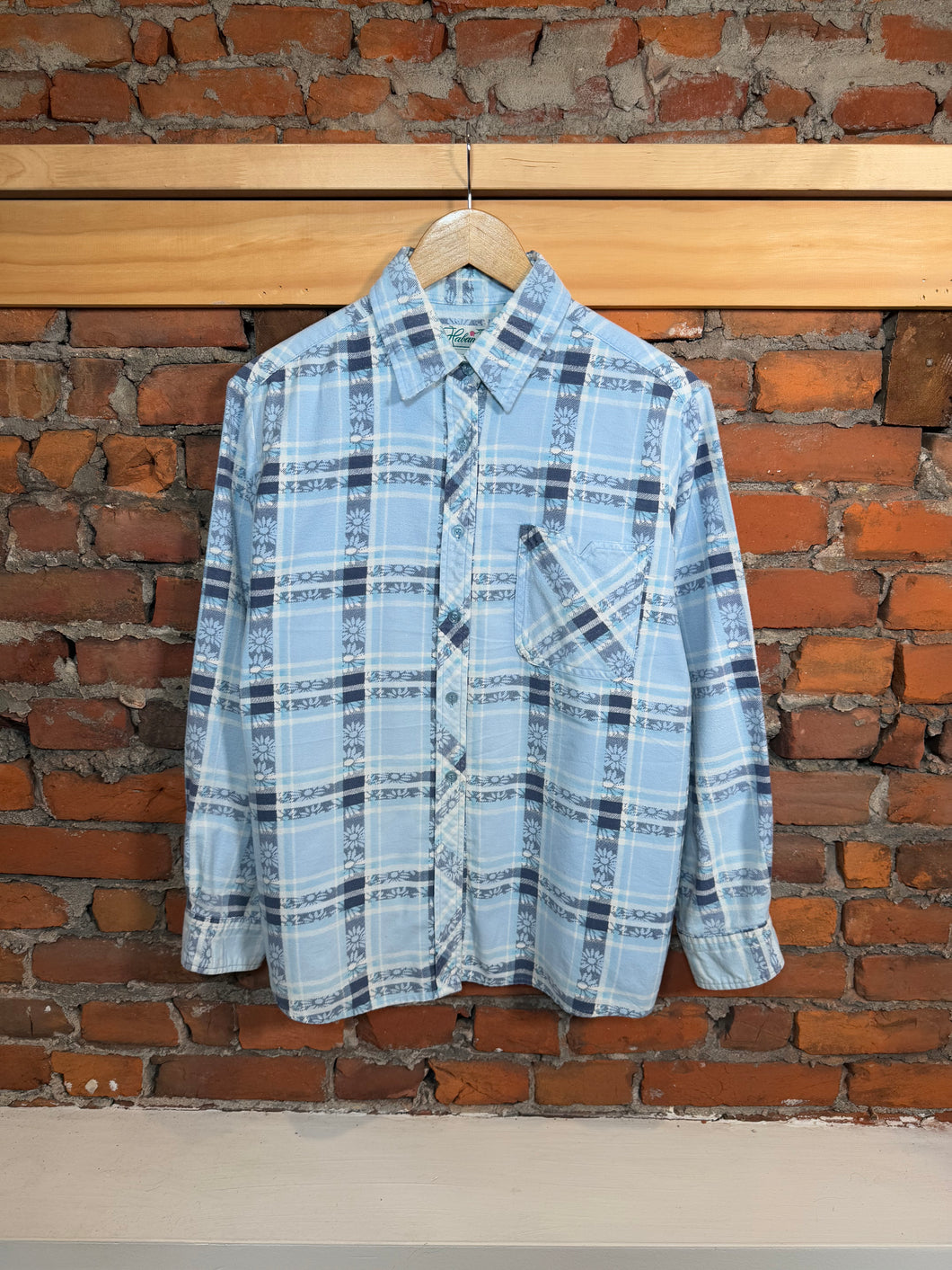 Vintage Haland Women’s Blue Flannel Shirt (WL)