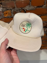 Load image into Gallery viewer, Lot of 2 Vintage 80s White Trucker Hats - Pittsburgh and Tampa
